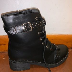 Black combat boots